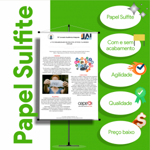 BANNER ACADÊMICO - PAPEL sulfite 90g Papel sulfite 90g/m²    Perfil plástico e cordão 